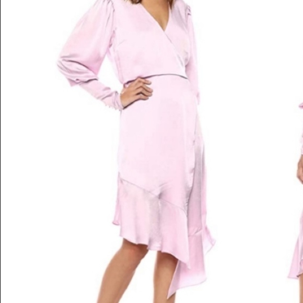 Josie Kyrene long sleeve silk wrap dress